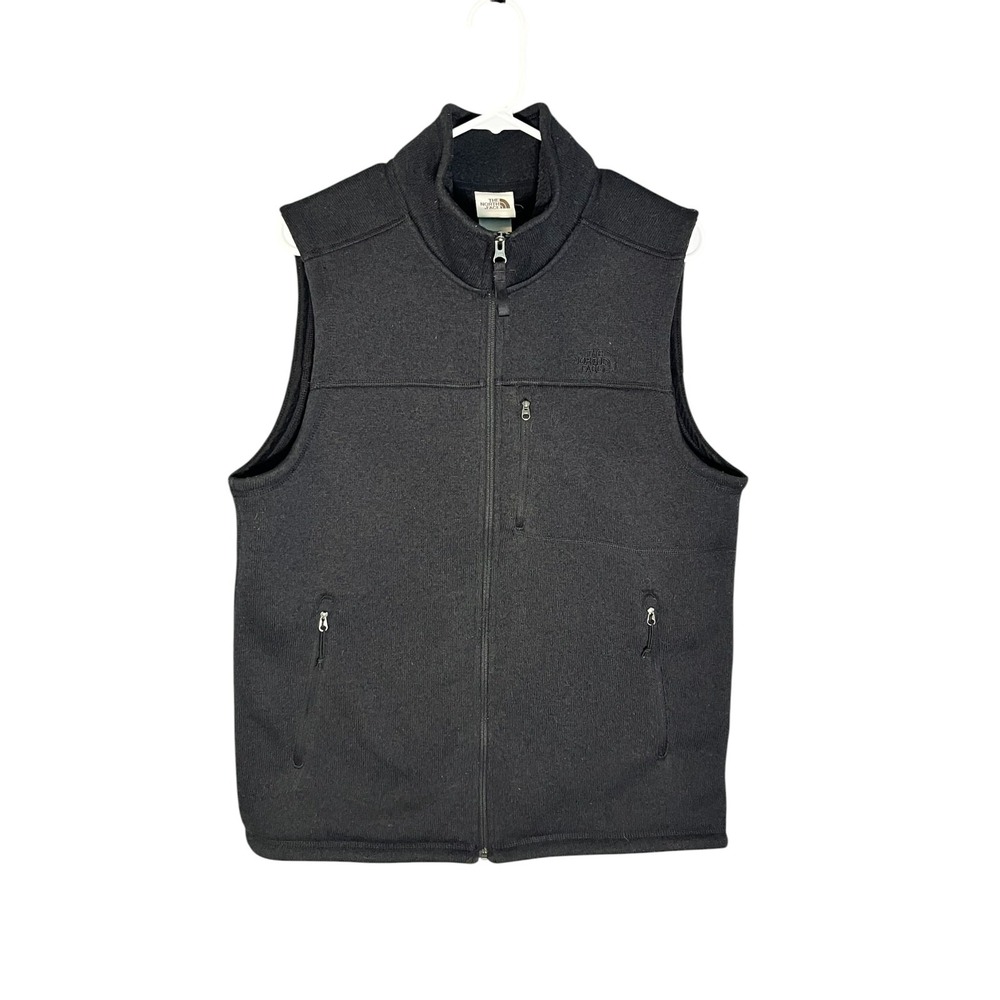 The North Face Men's Gordon Lyons Vest Sweater Knit‎ Fleece Full Zip M Gray